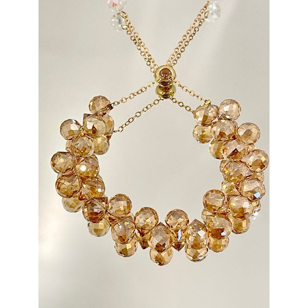 Swarovski Beaded Bracelet- Brown/Gold